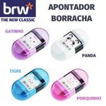 Borracha + Apontador BRW Zoo 2 em 1 - Gatinho, Panda, Porquinho, Tigre