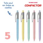 Kit Caneta Retrátil Compactor Vip Tom Pastel - Escrita Azul