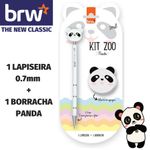 Kit Lapiseira + Borracha Fofa BRW Zoo 0.7mm - Panda e Porquinho