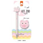 Kit Lapiseira + Borracha Fofa BRW Zoo 0.7mm - Panda e Porquinho