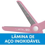 Tesoura Cis KS-270 Cabo Emborrachado Escolar Tom Pastel Fofa