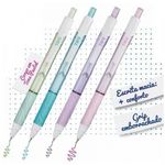 Kit Caneta Esferográfica Retrátil Tris Let's Tom Pastel Ponta Média 1.0mm