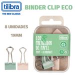 Binder Clip Tilibra Eco 19mm - Kit com 8 unidades
