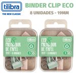 Binder Clip Tilibra Eco 19mm - Kit com 8 unidades