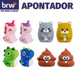 Apontador Fofo BRW Unicórnio, Dinosauro, Gatinho, Cachorrinho ou Cocô - Magic, Raptors, Best Friend e Poop
