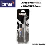 Kit Lapiseira 0.7mm + Grafite BRW - Cores Metalizadas Tom Pastel - Prata, Dourada, Azul e Rosa