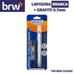 Kit Lapiseira 0.7mm + Grafite BRW - Cores Metalizadas Tom Pastel - Prata, Dourada, Azul e Rosa