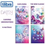 Caderno Universitário Capa Dura Feminino Tilibra Daisy - 10 Matérias
