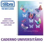 Caderno Universitário Capa Dura Feminino Tilibra Daisy - 10 Matérias