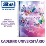 Caderno Universitário Capa Dura Feminino Tilibra Daisy - 10 Matérias