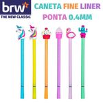 Caneta Fine Liner BRW Funny Ponta Ultra Fina - 0.4mm - Fofa: Cacto, Flamingo, Unicórnio