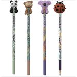 Lápis Cis Agarradinho Fofo com Borracha - Bichinhos - Joaninha - Koala - Panda e Macaquinho