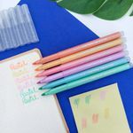 Kit Canetinha Hidrográfica com Glitter BRW - Tom Pastel e Cores Básicas