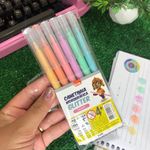 Kit Canetinha Hidrográfica com Glitter BRW - Tom Pastel e Cores Básicas