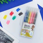 Kit Canetinha Hidrográfica com Glitter BRW - Tom Pastel e Cores Básicas