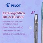 Caneta Pilot Glass Ponta Aço Inox Corpo Transparente Ponta Fina 0.7mm