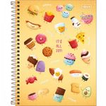 Caderno Colegial Capa Dura Tilibra Taste Comidinhas Fofas Doces Picolé - 10 ou 1 Matéria