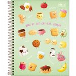 Caderno Colegial Capa Dura Tilibra Taste Comidinhas Fofas Doces Picolé - 10 ou 1 Matéria