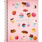 Caderno Colegial Capa Dura Tilibra Taste Comidinhas Fofas Doces Picolé - 10 ou 1 Matéria