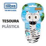 Tesoura Escolar Plástica de Segurança Tilibra Zoo - Girafa e Zebra