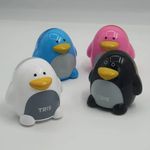 Apontador Fofo Tris Pinguino com Depósito em Formato de Pinguim