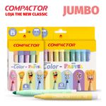Canetinha Hidrográfica Compactor Jumbo Color Tom Pastel - 12 ou 6 Cores