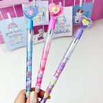 Lapiseira Cis Tik Tak Troca Pontas 2.0mm - Fofa Estrela Coração Unicórnio Cupcake