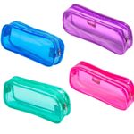 Estojo Transparente Colorido BRW - Rosa Lilás Azul Verde e Tutti Frutti