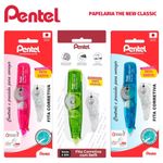 Kit Fita Corretiva Pentel 6 Metros + Refil - Azul Rosa Verde