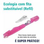 Kit Fita Corretiva Pentel 6 Metros + Refil - Azul Rosa Verde