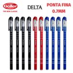 Kit Caneta Goller Delta Ponta Fina 0.7mm - Azul, Preta e Vermelha
