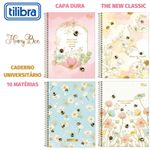 Caderno Universitário Honey Bee - 10 Matérias - Abelha Fofa Flores