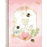 Caderno Universitário Honey Bee - 10 Matérias - Abelha Fofa Flores