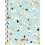 Caderno Universitário Honey Bee - 10 Matérias - Abelha Fofa Flores