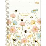 Caderno Universitário Honey Bee - 10 Matérias - Abelha Fofa Flores
