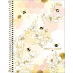 Caderno Universitário Honey Bee - 10 Matérias - Abelha Fofa Flores