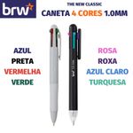Caneta BRW 4 em 1 - Cores Pastel, Básicas e Cores Neon - Ponta 1.0mm
