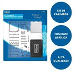 Kit Carimbo Tilibra para Planner - Transparentes de Silicone - Carimbeira + Base Acrílica + Cartela de Carimbos