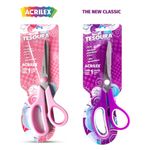 Tesoura Multiuso Acrilex Cabo Anatômico 19cm - Rosa ou Lilás