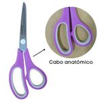 Tesoura Multiuso Acrilex Cabo Anatômico 19cm - Rosa ou Lilás