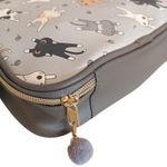 Estojo Nécessaire Box BRW Fofo com Chaveiro de Pompom - Gatinho e Cachorro