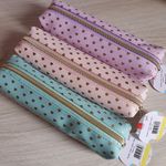 Estojo BRW Estampado Tom Pastel com Chaveiro Pompom -  Lilás Verde Água