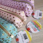 Estojo BRW Estampado Tom Pastel com Chaveiro Pompom -  Lilás Verde Água