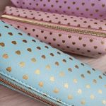 Estojo BRW Estampado Tom Pastel com Chaveiro Pompom -  Lilás Verde Água
