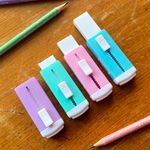 Borracha tipo Estilete Tilibra Slide Tom Pastel - Rosa, Lilás, Azul e Verde