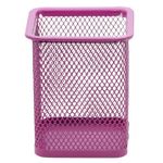 Porta Caneta BRW Aramado Redondo ou Quadrado - Preto, Prata e Rosa Rosé Gold Tom Pastel