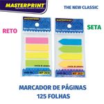 Marcador de Página Adesivo Masterprint Colorido - Seta ou Reto - 5 Blocos de 25 Folhas