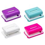 Perfurador de Papel 2 Furos BRW - 15 Folhas - Tom Pastel, Neon e Branco