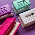Perfurador de Papel 2 Furos BRW - 15 Folhas - Tom Pastel, Neon e Branco