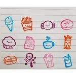 Carimbo Cis Stamp Candy Fofo Comidinhas Donut Macarron Sorvete Batata Frita Pirulito Chocolate Cupcake